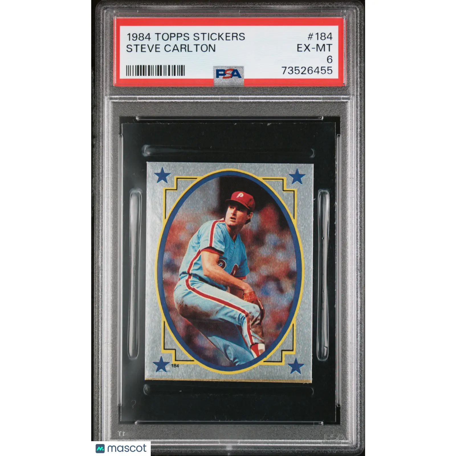 Steve Carlton PSA 1984 Topps Stickers Baseball #184 6 73526455
