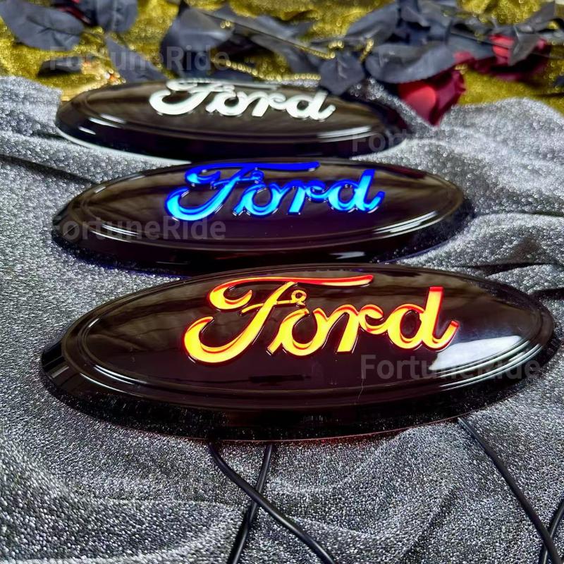 For Ford Emblem, Dynamic & Static LED Emblem Light, Fits23*9cm/9.06*3.54in, Front Grille Dynamic Emblem for F150F250, Truck Accessory, Enhances Luxury car stickers boujeecar accessories