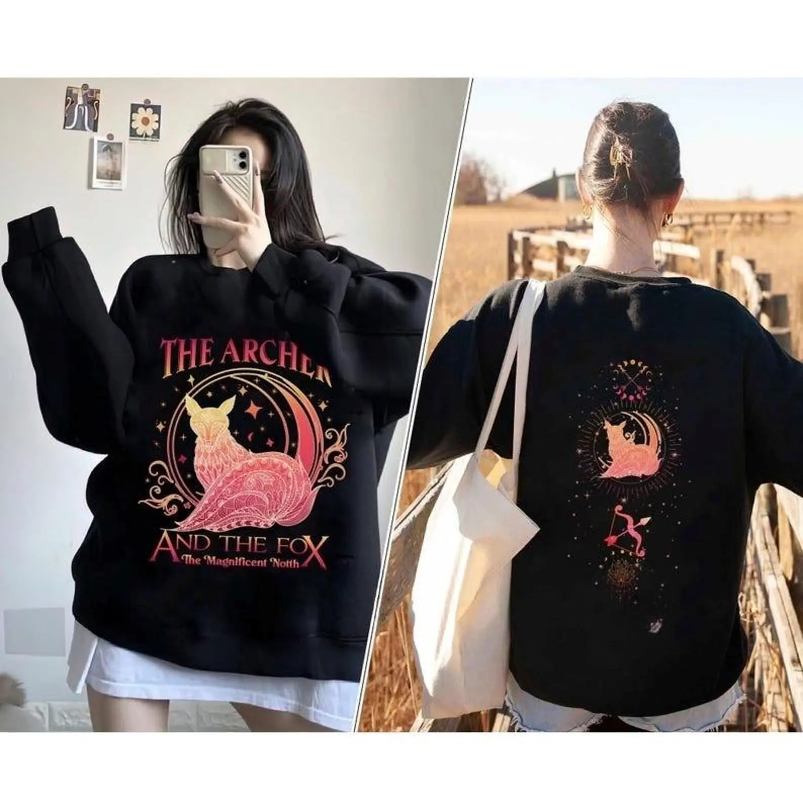 Vintage Ballad Of The Archer And The Fox Sweatshirt, Once Upon A Broken Heart Sweatshirt, The Archer And The Fox Shirt, Fantasy Books Jumper Crewneck Tops Women Lady Womenswear Cotton