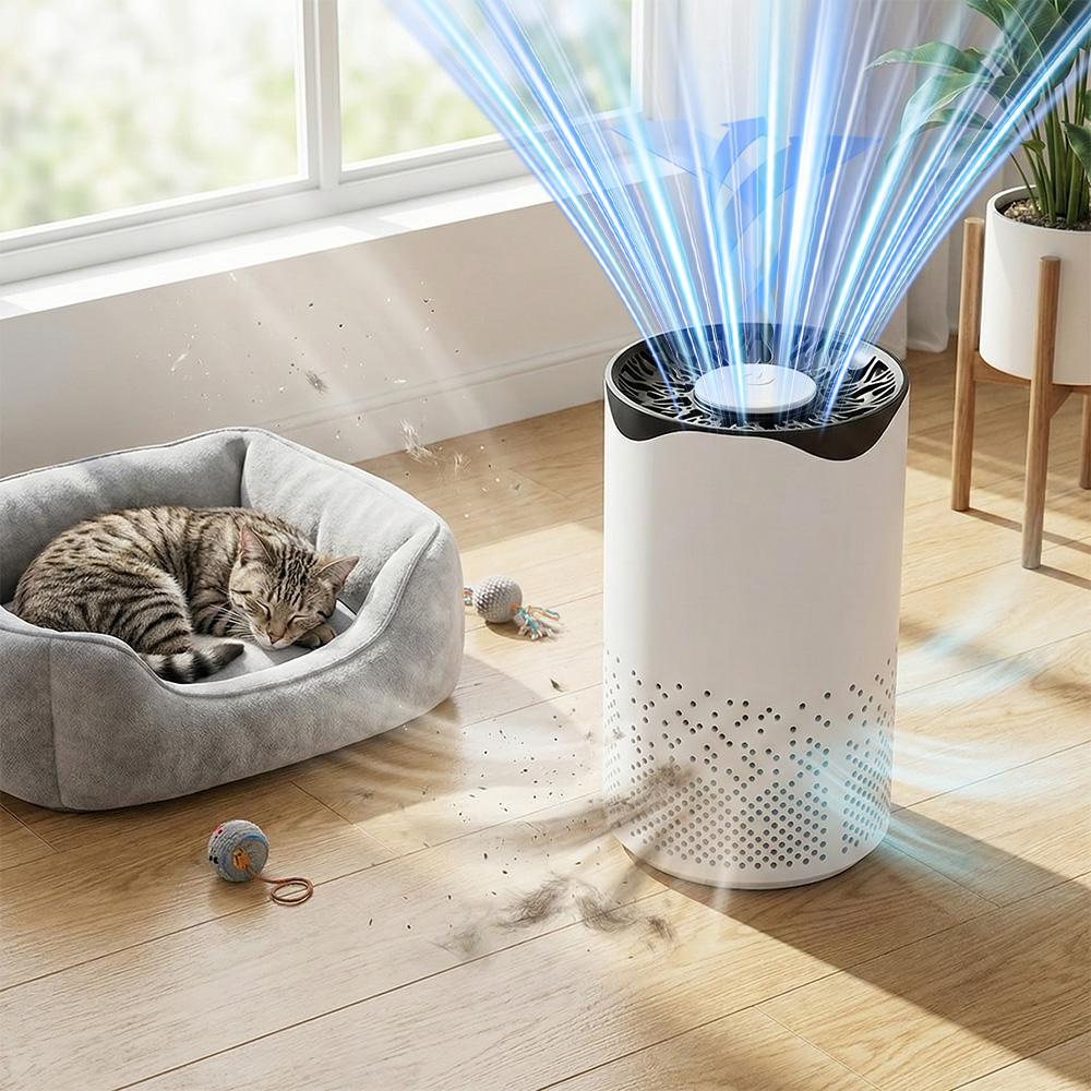Air Purifiers for Home , 3-in-1 Filter Air Cleaner for Home, Portable Air Purifier Effectively Remove Formaldehyde, Smoke, Dust, Odors & Pet Dander