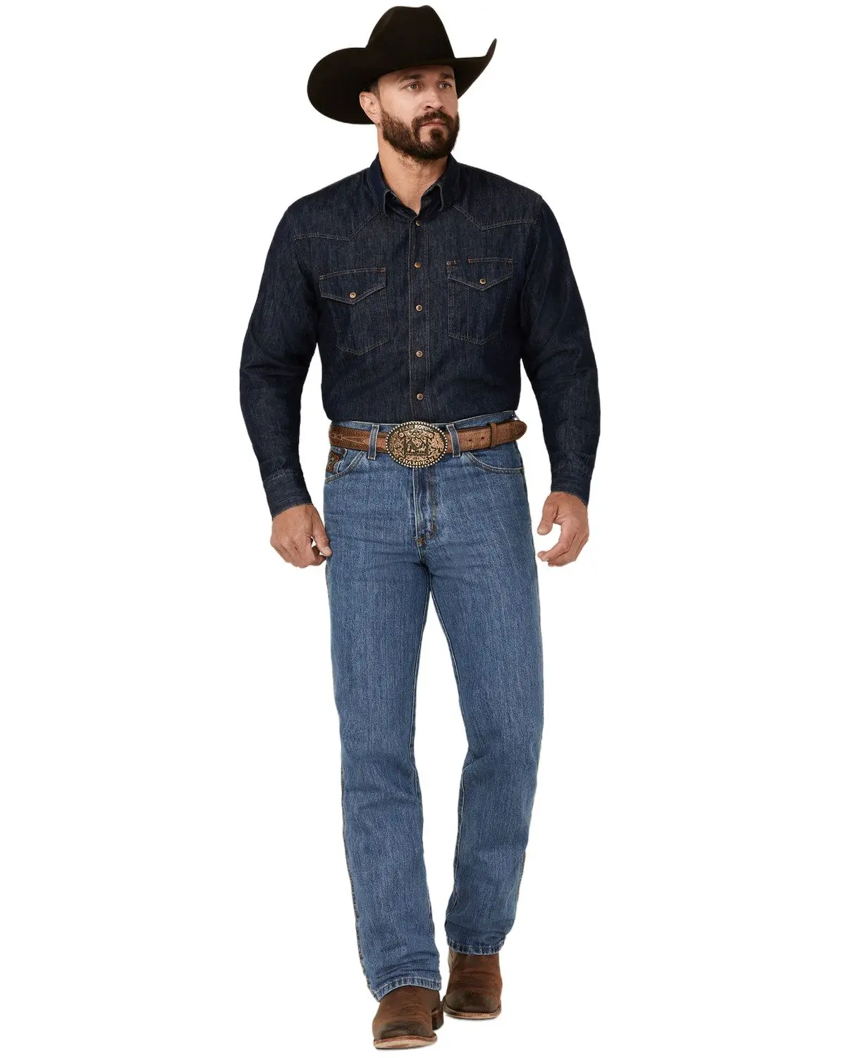 Cinch Men's Bronze Label Medium Wash Slim Fit Tapered Denim Jeans - Mb90532001