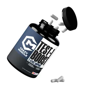 Crazy Muscle Test-1 Boost – Herbal Supplement with Tribulus Terrestris, Horny Goat Weed, Maca & Saw Palmetto – Supports Muscle Health, Stamina & Vitality – For Active Adults