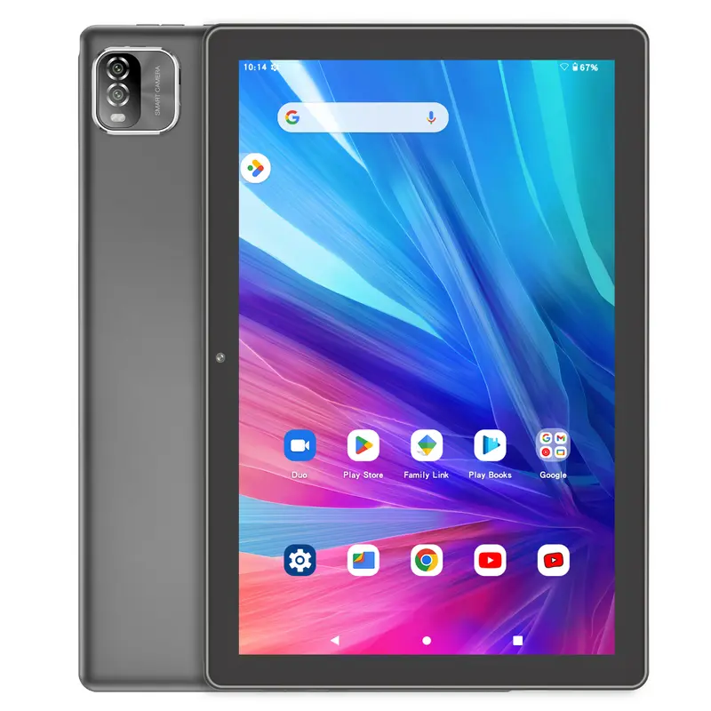 Back-to-School 10.1 In Smart Portable Tablet Device, 2-in-1 Detachable Bluetooth Keyboard Case, 12GB RAM Memory, 64GB Storage, Dual Camera, Android 15, 10.1 In Screen, for Students