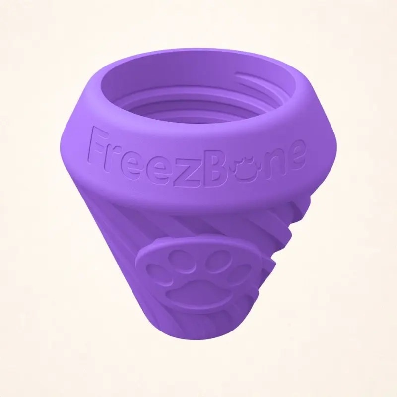 Freezbone Cone Dog Chew Toy - Ice Cream Shaped Frozen Enrichment Toy for Boredom and Teething