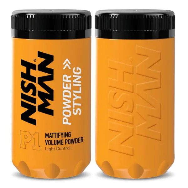 Nishman P1 Mattifying Volume Hair Powder for Men – Instant Hair Volumizing Styling Powder, Strong Hold, Oil Control, Natural Matte Finish, Barber Salon Hair Texture Powder 20g