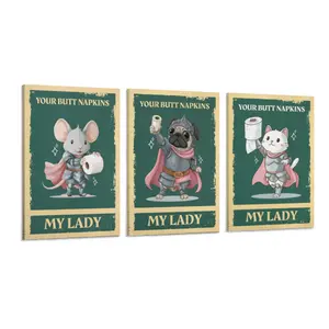 Funny animal bathroom poster Your butt paper, my lady - Toilet humor poster