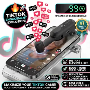 Portable Auto Clicker Smart Touch Tapper for Mobile Devices, Adjustable Speed Automatic Screen Click Tool, Rechargeable Wireless Hands Free Clicker for Live Streaming Social Platform Daily Use