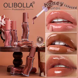 [OLIBOLLA Official]Fruity Ice Cream Lip Glow Oil - Sweet Scented Glass Lip Tint, Transfer-Proof Non-Sticky Hydrating Gloss for Juicy Plump Lips