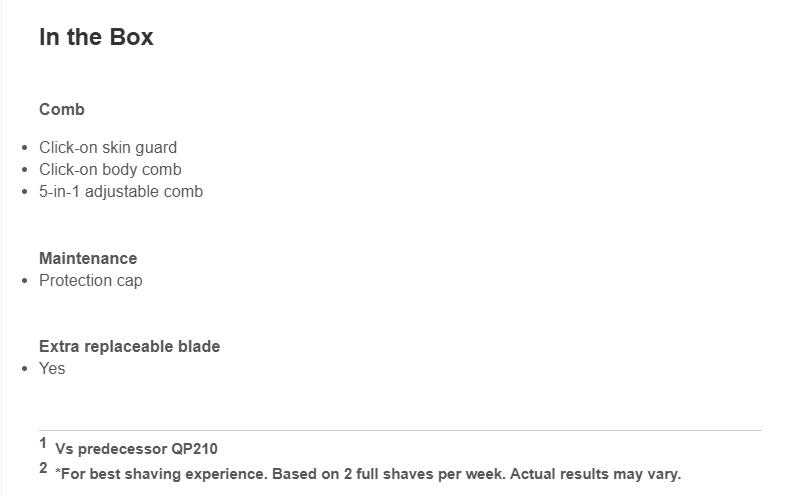 Philips Norelco OneBlade 360 Face + Body, Hybrid Electric Razor and Beard Trimmer for Men with 5-in-1 Face Stubble Comb and Body Hair Trimmer Kit, QP2834/70