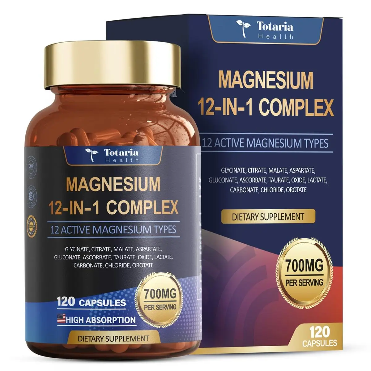 2 pack/3 pack  12-in-1 700mg Magnesium Complex | Glycinate Citrate Malate Oxide Taurate Aspartate Orotate, Vegan Capsules for Muscle, Heart, and Relaxation Support | Non-GMO | 240 captures