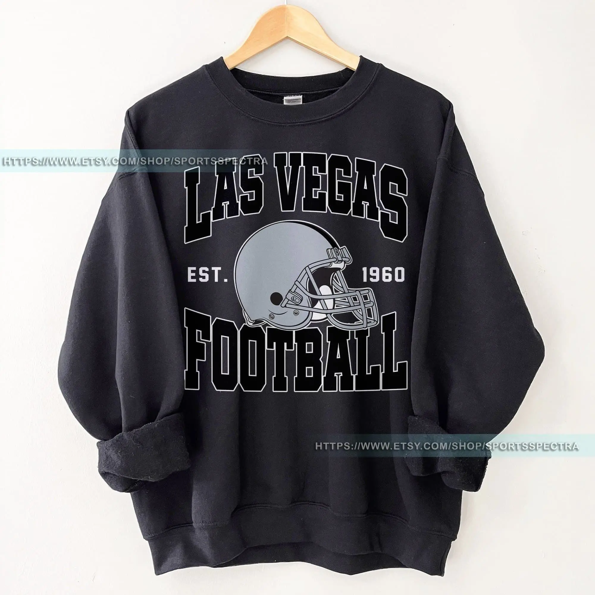 [Sale Up To 50%] Las Vegas Football Vintage Crewneck Sweatshirt, Retro Las Vegas Football Shirt, Las Vegas Football Christmas Fan Gift