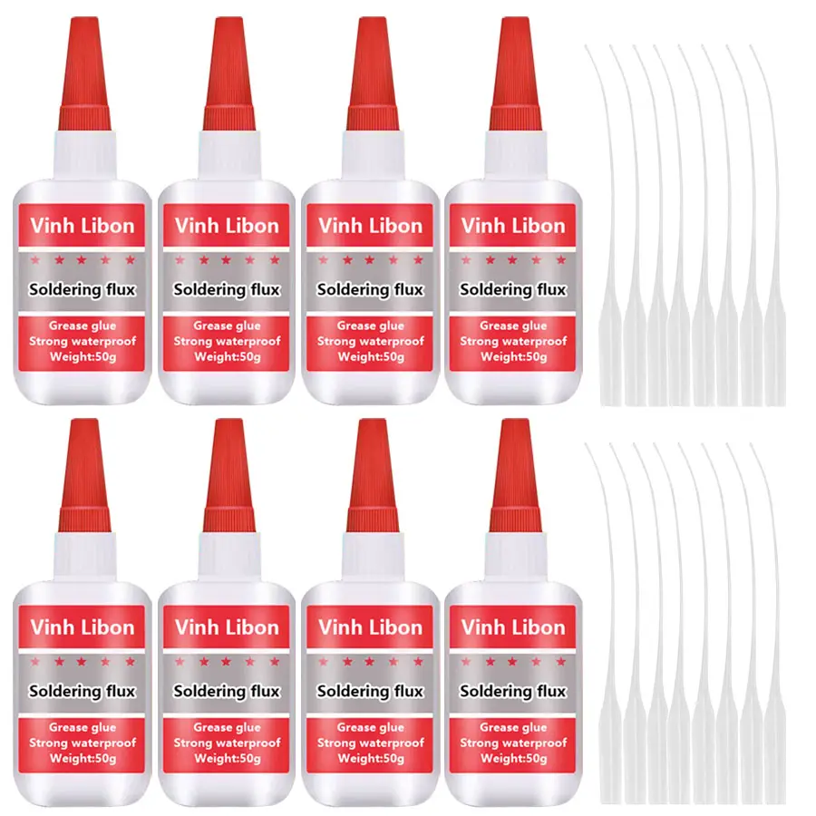 1/3/5/8PCS Glue Universal Super Adhesive Glue soldering flux Strong Glue Clear Glue,Crazy Craft Glue for Plastic Wood Ceramics Metal Leather Soldering Agent 50ml/1pc