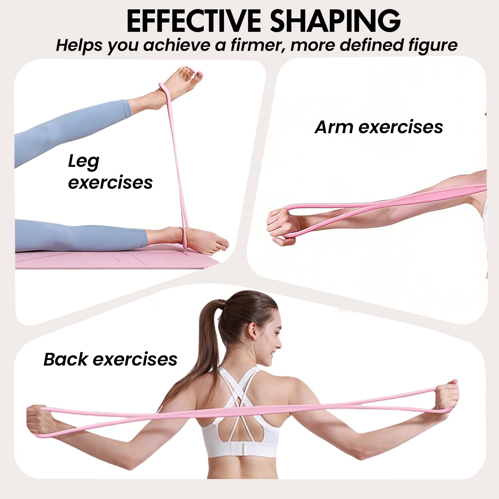 8 Shaped Stretch Band - Arm Shoulder Exercise Bands, Gym Stretching Equipment Tool Yoga Pulling Rope Chest Back Trainer, Portable Resistance Band for Flexibility Strength Workouts