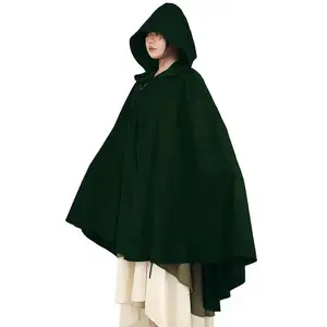 Cape à capuche Cosplay Cape médiévale Halloween carnaval unisexe adulte Mage sorcellerie Wicca Robe dissimuler Robe gothique Vam