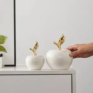 Ceramic Apple Shape Ornament, Multi-Color Creative Design, Elegant Modern Decor for Bedroom, Office, Kitchen, Desk, Table, Housewarming Gifts & Festival Decorations