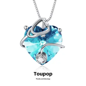 TOUPOP Nurse Gifts Stethoscope Necklace 925 Sterling Silver Heart Birthstone Jewelry Birthday Graduation Gifts for Nurse, Doctor, Medical Student b0
