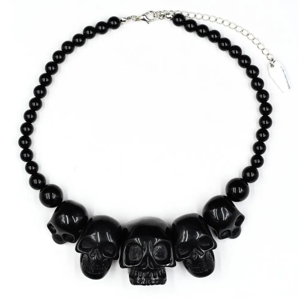 Skull Collection Necklace Black Jewelry