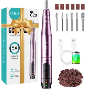 Springtok Beauty Products - COSLUS Electric Cordless Nail Drill File Professional: Portable Filing nail drill machine kit,pedicure kit for feet, toenail kit,Pedicure with UV LED Nail Lamp, Callus Remover for Feet, Cutics Care & Drill Bits/Sanding Bands