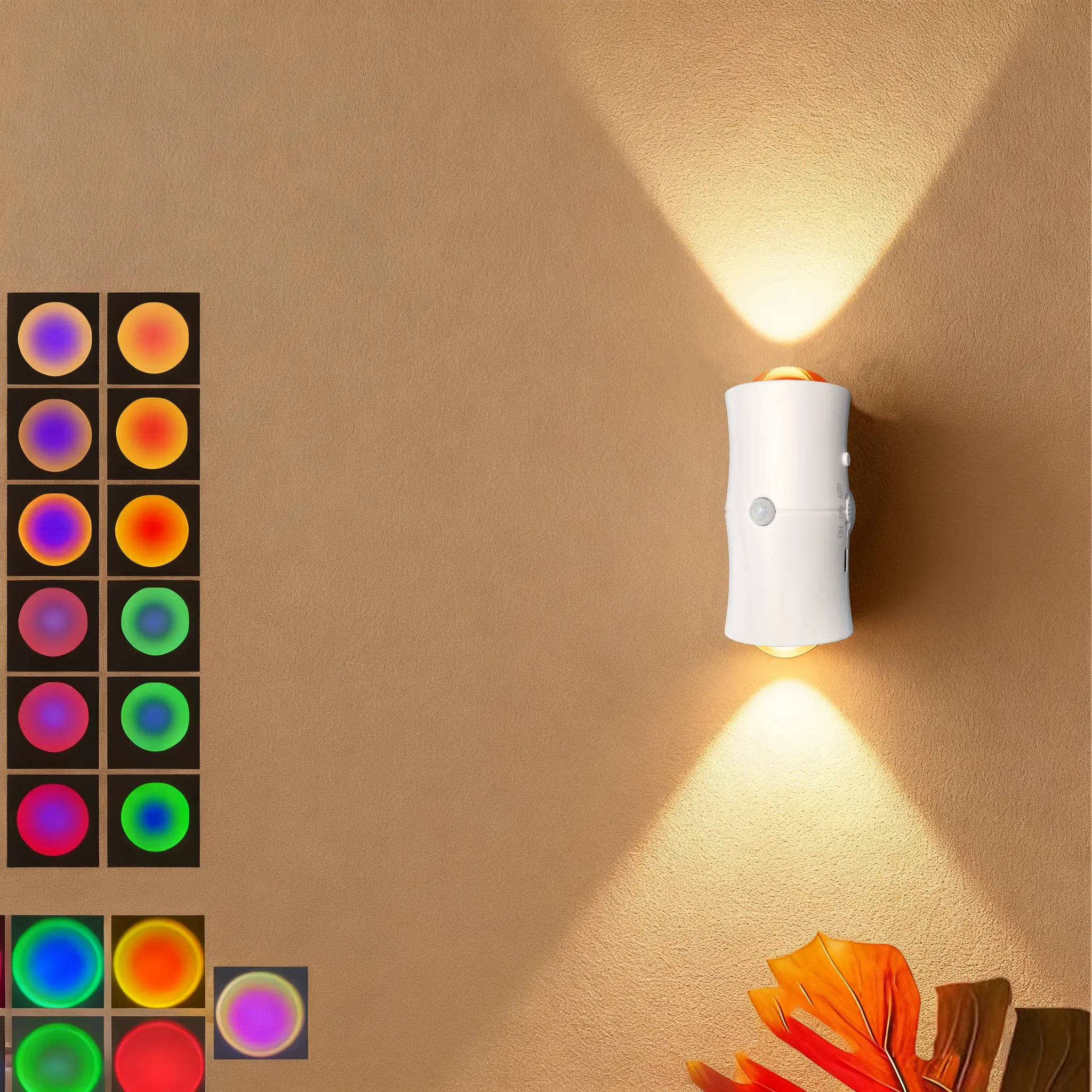 Smart Rechargeable LED Night Light with Motion Sensor – RGB Gradient Ambient Lighting, Dimmable Wall Lamp, Magnetic & Stick-On Design, USB Convenient Charging, Long-Lasting Battery, Perfect for Halloween Decor, Bedroom, Stairs, Hallway & Entryway