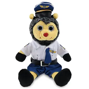SUPER SOFT PLUSH - SITTING BEE WITH PILOT DRESS UP