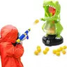 Eaglestone Electronic Dinosaur Target Game Set - ABS Plastic Moveable Dinosaur Target Toy, LCD Scoreboard, Pump Action Foam Blaster, 48 Foam Balls, 2 Air Pumps, Flashing Lights, Sound Effects, 5x5x5 Inches, for Ages 4+, Birthday/Christmas Gift