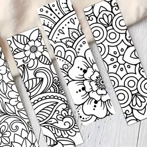 Mandala Coloring Bookmarks Set, & Floral Designs, Ideal for Creative Relaxation, Great Gift for All Occasions