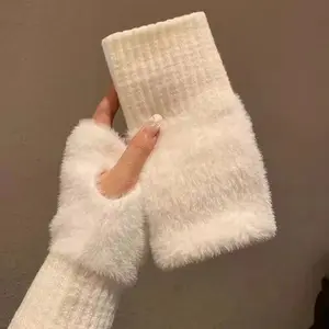 Fleece Fingerless Gloves/sleeve Covers, Warm Windproof Multi-Functional Wrist Protection, Office and Study Use, Unisex Cold Weather Gear