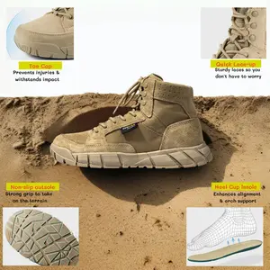 FREE SOLDIER Men's Classic 1000D Cordura Hiking Boots - Lightweight Breathable Outdoor Boots for Work, Patrol & Motorcycle, EVA Non-Slip​ River Trekking Shoes