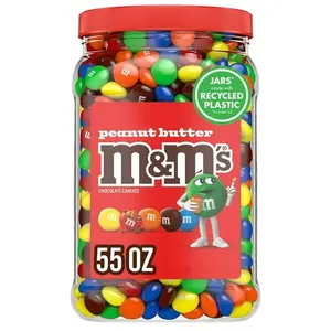 M&M'S Peanut Butter Milk Chocolate Candy, 55 oz Bulk Party Size – Creamy Peanut Butter & Smooth Milk Chocolate in Colorful Candy Shell