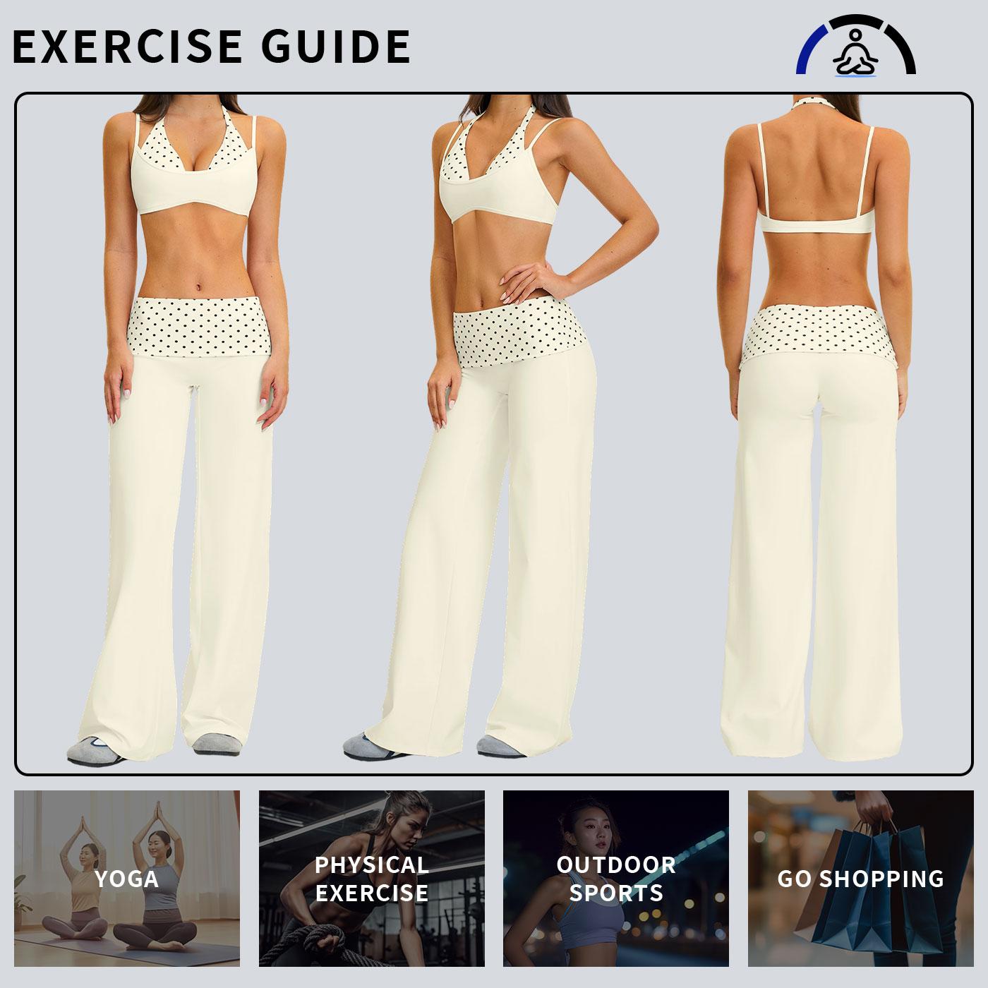 Tenwolf women’s casual athletic faux two-piece fitness set featuring a square back design, fold-over waist detail, and stylish yoga two-piece outfit