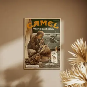 Camel Where a Man Belongs Unframed Advertising Poster 80s Vintage 1981 Advertisement Cigarette Wall Art Print Retro Classic Magazine Home Decor