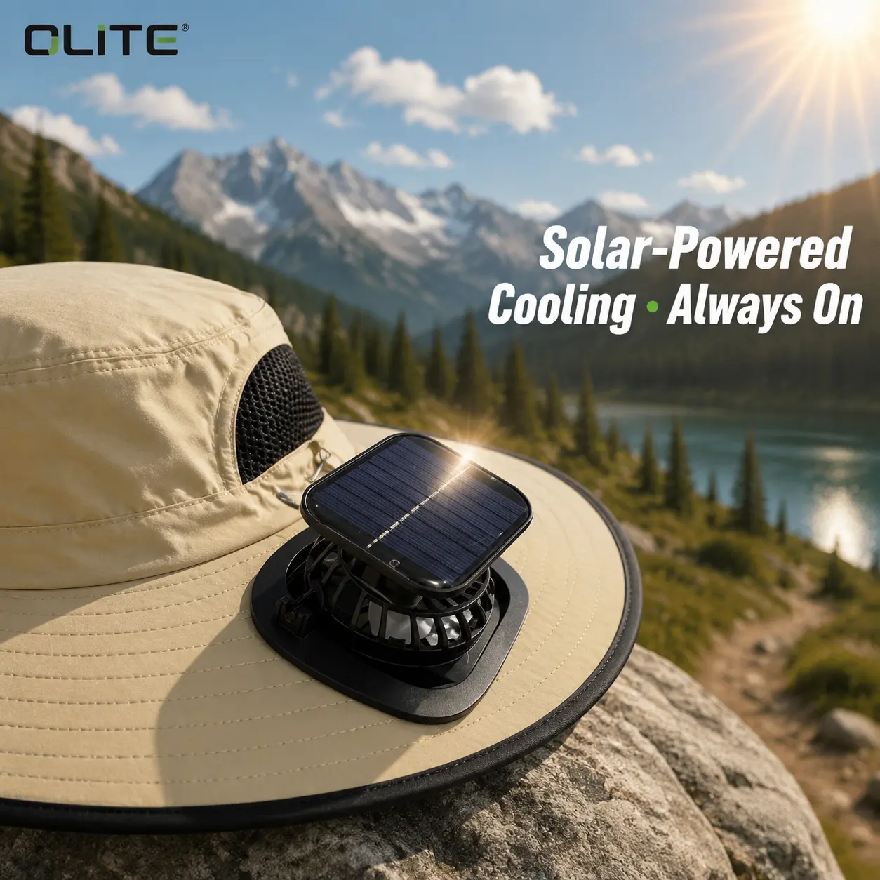 2026 New Solar Fan Hat, Wide Brim Cooling Sun Hat with Dual Fans, USB Rechargeable Solar Powered Hat for Hiking, Backpacking, Climbing, Fishing & Camping