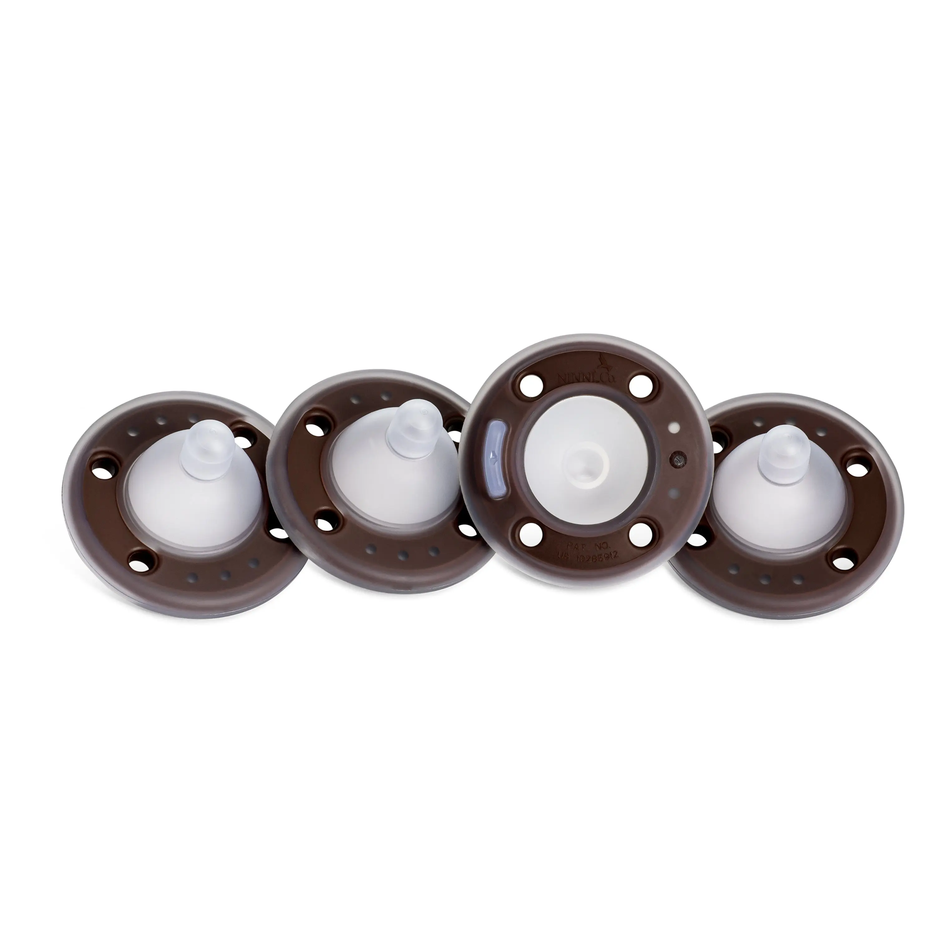 Ninni Co Pacifier Cocoa 4 Pack Soft BPA-Free Silicone Orthodontic Pacifier for Breastfed Babies | 0-24 Months