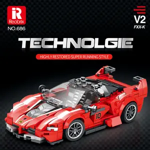 Reobrix Racing Car Building Set for Adults,MOC Buildable Technic Sports Car Toy,Collectible Building Block Champion Kit Model for Teens Age 6+（392 Pcs）