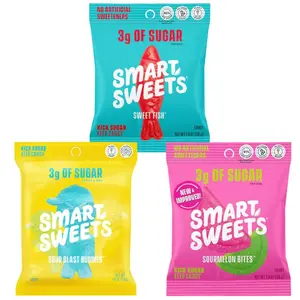 SmartSweets Trio Pack Sweet Fish, Sour Blast Buddies & Sour Melon Bites | Low Sugar Gummy Candy Variety – 3g Sugar, Keto Friendly, Gluten Free