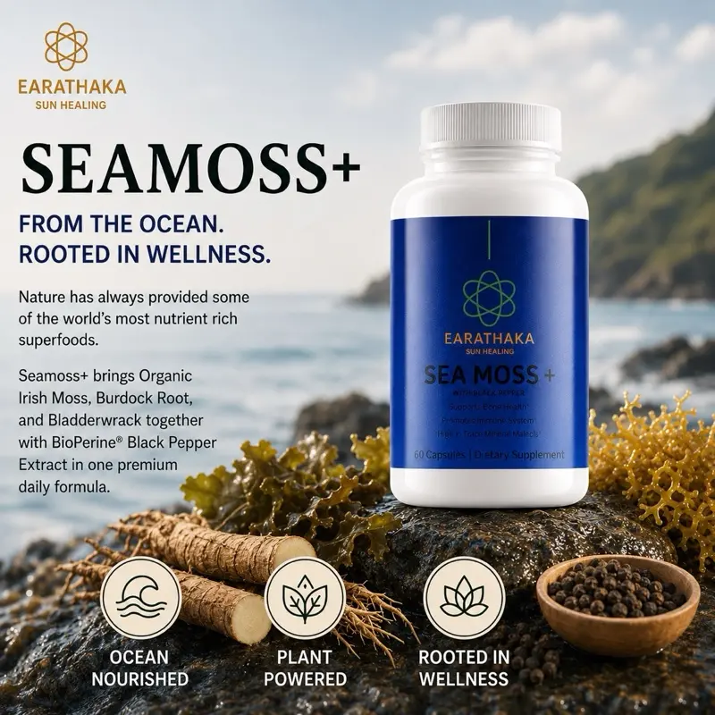 Seamoss+ | Organic Irish Moss Complex | Daily Wellness & Mineral Support | 60 Capsules