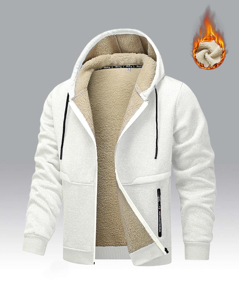 Men's Winter Fleece Hoodie – Thick, warm jacket with an adjustable drawstring hood, ribbed cuffs, and zippered front closure; perfect for outdoor hikes, jogging, fishing, gym workouts, or everyday casual wear; a must-have versatile piece for men's wardrob Men's Winter Fleece Hoodie – Thick, warm jacket with an adjustable drawstring hood, ribbed cuffs, and zippered front closure; perfect for outdoor hikes, jogging, fishing, gym workouts, or everyday casual wear; a must-have versatile piece for men's wardrob