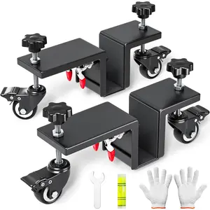 Door Installation Dolly - 2 Pcs Door Installation Tool Kit with Spirit Level, Heavy Duty Door Board Dolly for 1-3/8" to 2-1/4" Door Installation Tools for Pre Hung Door Lifter Up to 1000 Lbs