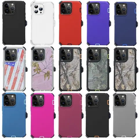 Rugged Defender Phone Case Cover For iPhone 18 / 17 / 17E / 16 / 16E / 15 / 14 / 13 / 12 / Plus / Pro / Pro Max / Shockproof Heavyduty Protection cover With Belt Clip Phonecase