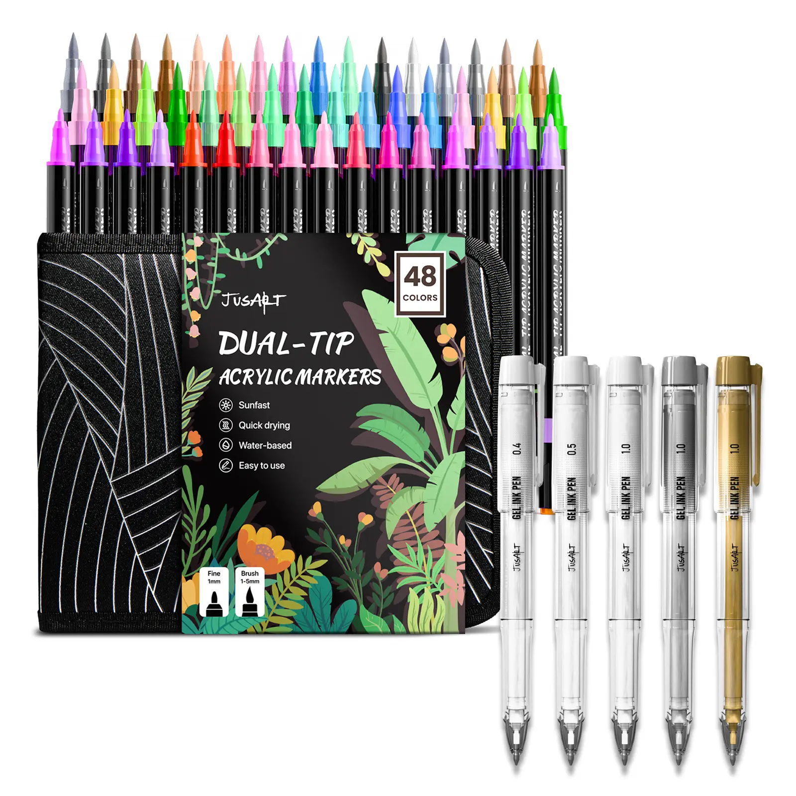 48 Colors & Highlighter Pen