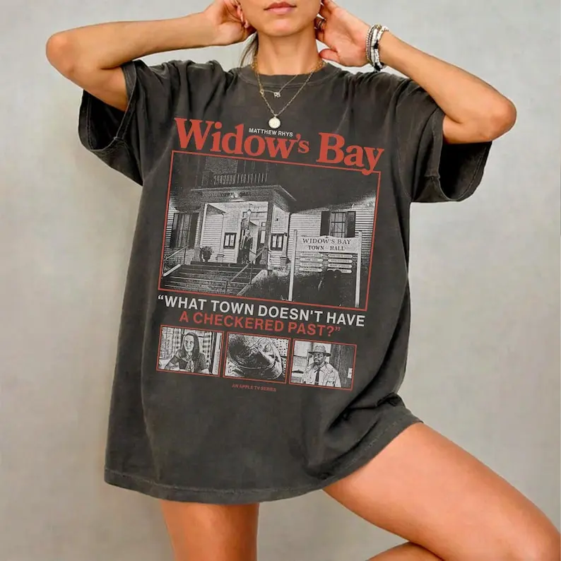 Widow'S Bay Shirt, What Town Doesn'T Have A Checkered Past Tee, Vintage Horror Tv Series Graphic Shirt