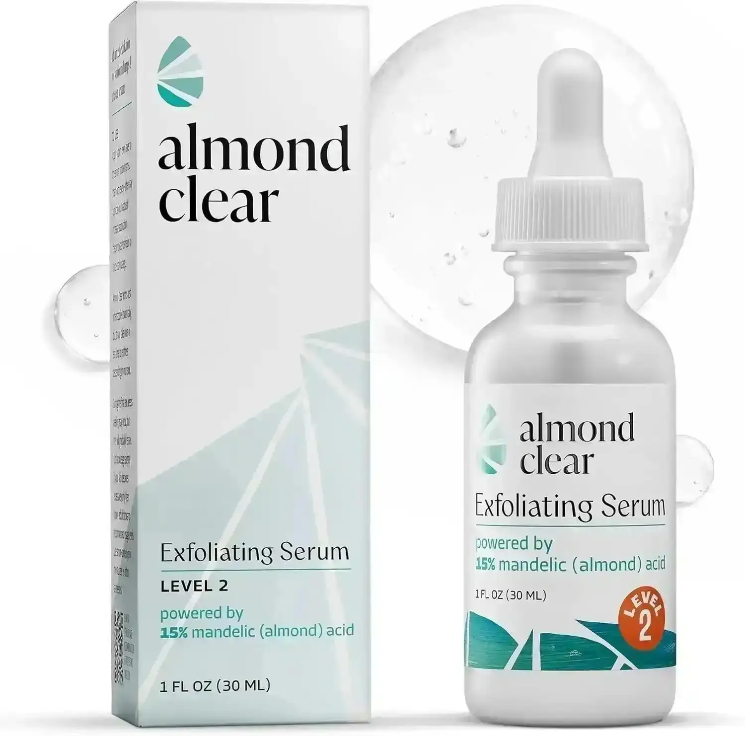 Level 2 Mandelic Acid Serum |     Body Acne Treatment, Clear Butt Acne, Folliculitis, Fungal Acne, Hyperpigmentation, Ingrown Hairs |     Daily Skincare, Safe for Sensitive Skin, Skin Repair, Fungus, almond clear