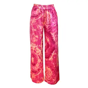 Rose Quartz Wide Leg Silk Pajama Pants