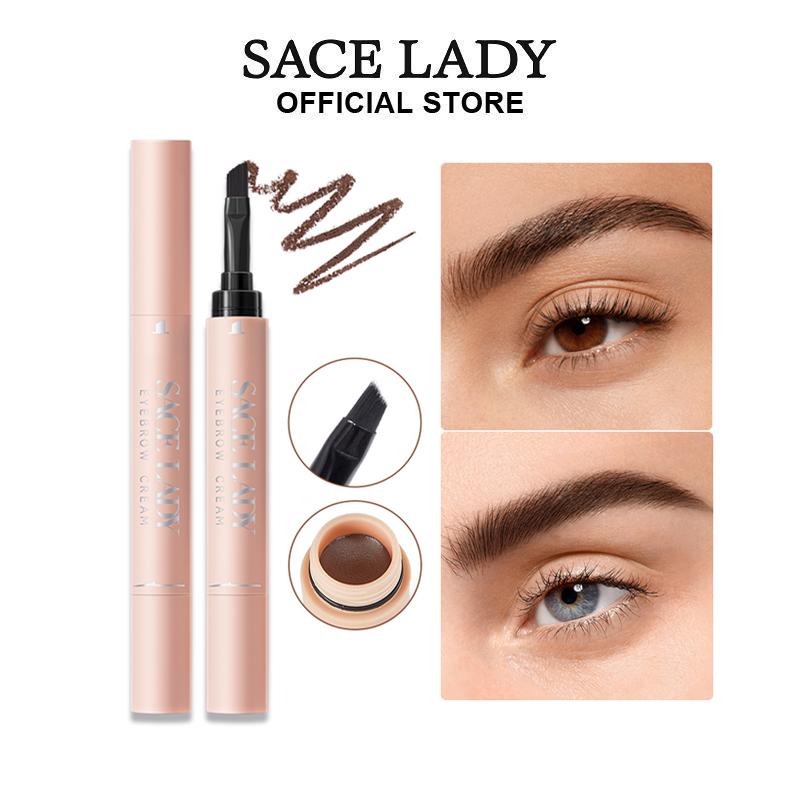 SACE LADY Eyebrow Cream,Long Lasting & Waterproof Tinted Gel Corrector with Brush 2 in 1 Eye Makeup, Pigmented Intense Brow Color Powder Cream