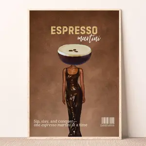 Espresso Martini Vogue Style Poster Retro Cocktail Print Home decor Ideas