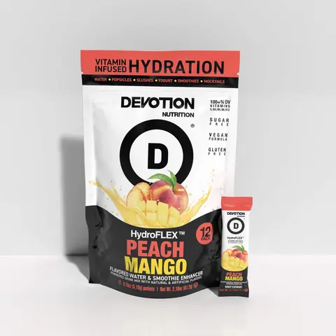 Devotion Nutrition HydroFLEX Vitamin Infused Hydration | 12-PK Peach Mango