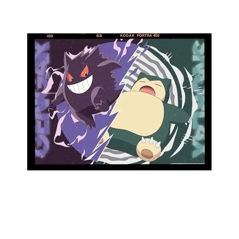 Gengar And Snorlax Poster, Minimalist Print, Fanart Gift, Wall Art, Unframed Poster, Home Decor