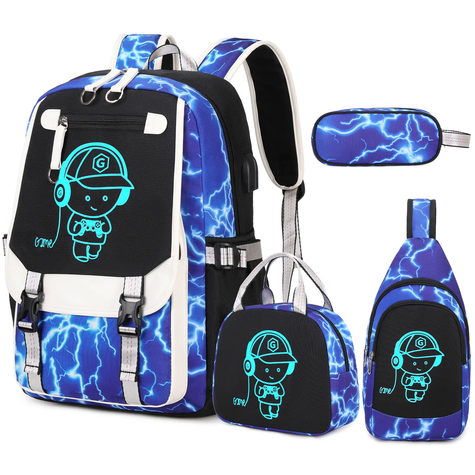 【Auction-04] Boys 4pcs Backpack Set