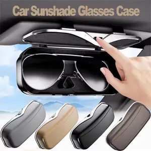 Multifunction Car Glasses Box Portable Car Sunglasses Holder Car Driving Glasses Holder Eyeglass Case Sun Visor Glasses Storage Car Storage Organizers