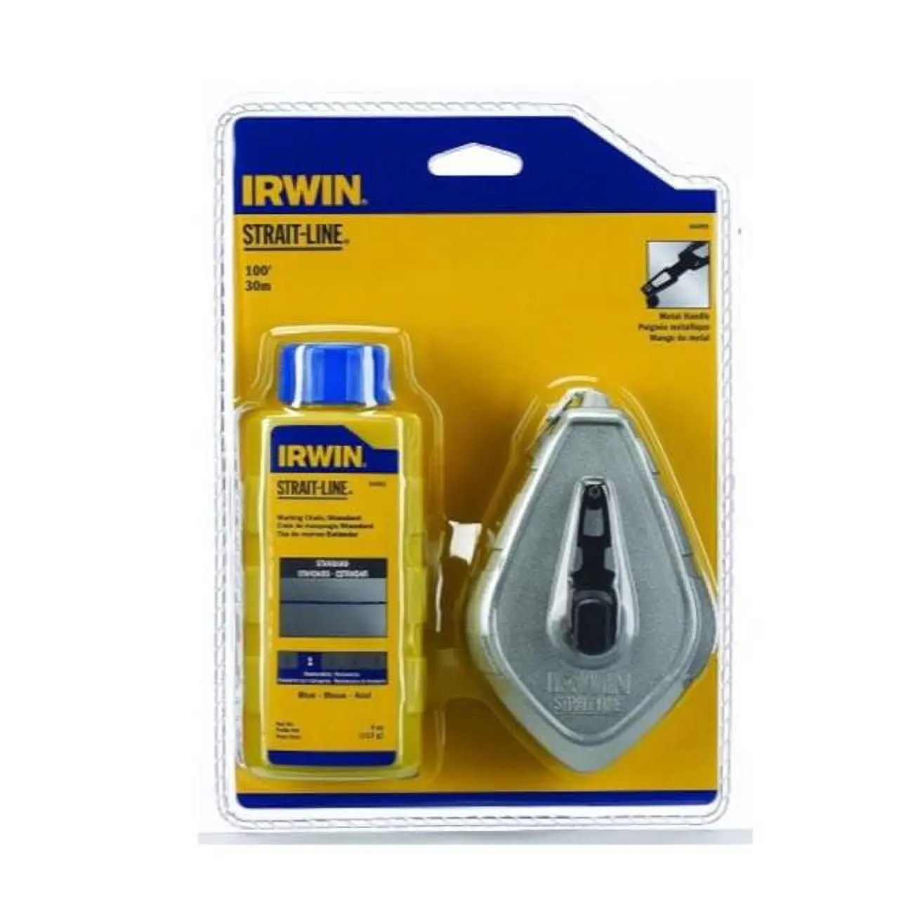 Irwin 24772 4 oz Strait-Line Classic Chalk & Reel Set, Blue - 100 ft.